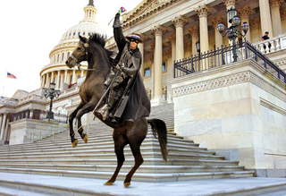 The dashing figure on the steps of the very Capitol Building.